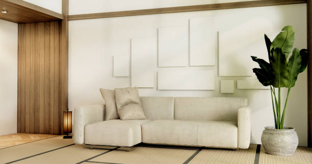 istock Sofa furniture and modern room interior design minimal.3D rendering 1698935349