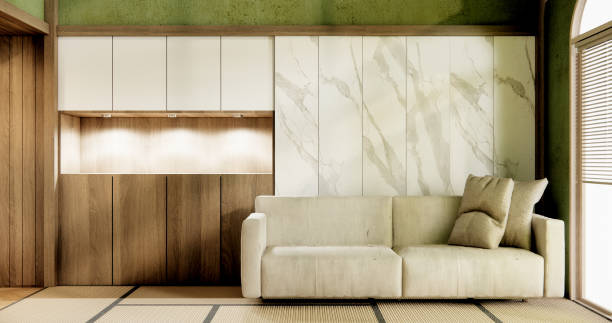 istock Sofa furniture and Green room interior design minimal.3D rendering 1698936531