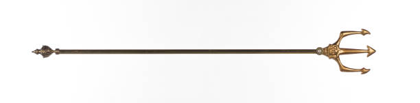 istock Golden pitchfork isolated on white background 1698938320