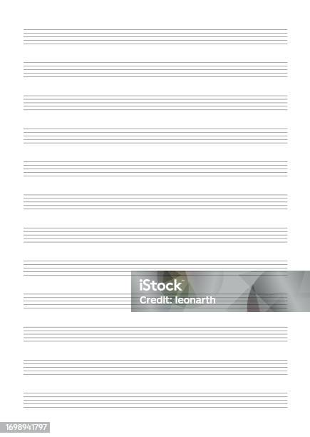 Musical Note Writing Paper Note Paper For Musical Notes Blank A4 Template Stock Illustration ...