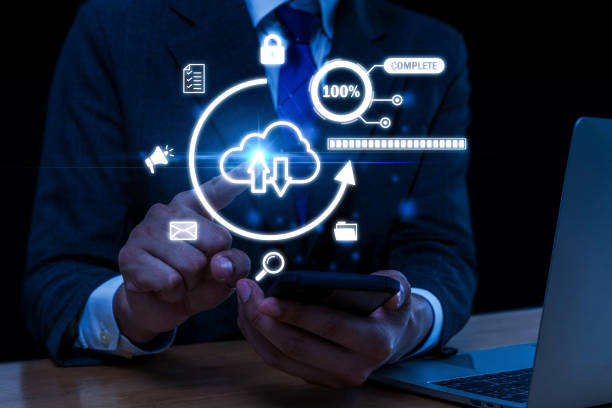 istock business man hand pointing on virtual online cloud computing icon diagram on mobile smart phone, document management system, digital marketing, business finance, internet, network technology concept 1698964860