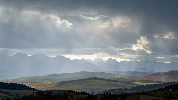 istock Autumn landscape with a view of the mountains. 1698975471