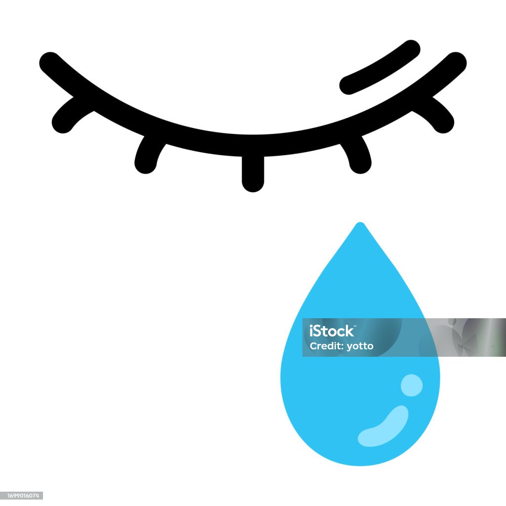 Tear Stream Vector Tears Streaming From Closed Eye Stock Illustration - Download Image Now ...
