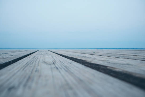 Pier, shore, nature. Background - dawn.