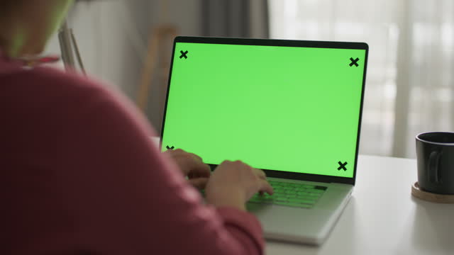 Laptop with Green screen