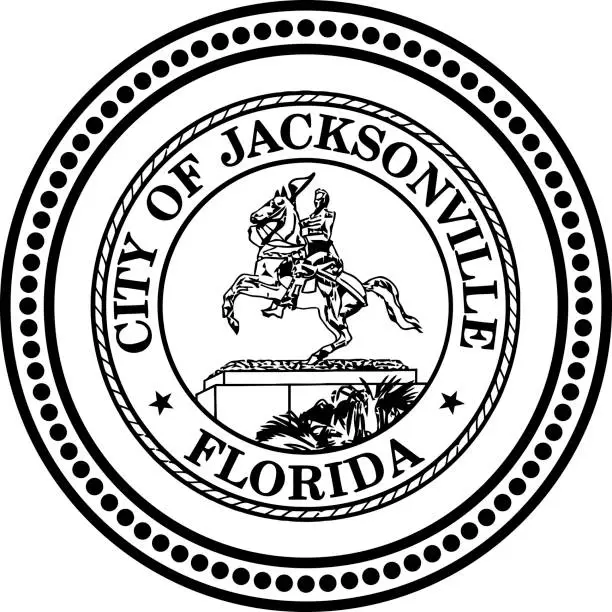 Vector illustration of Seal of Jacksonville, Florida