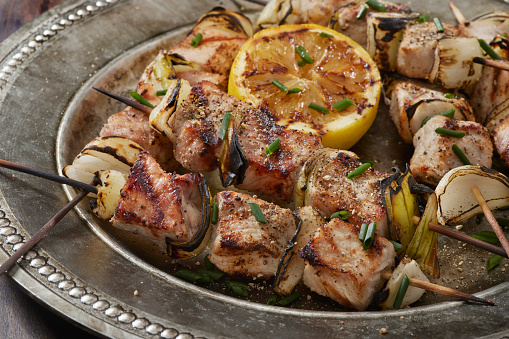 BBQ Pork and Onion Kebabs
