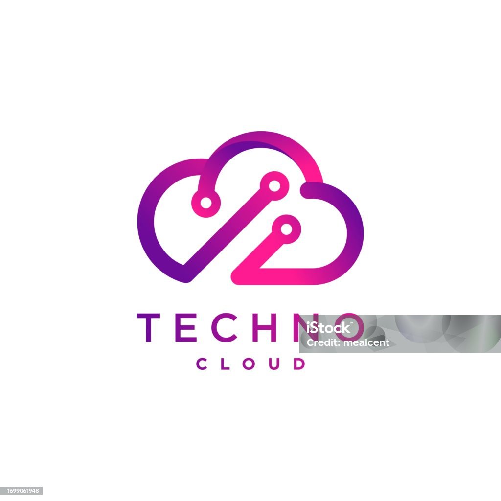 Cloud Technology Design Template Modern Computer Cloud Stock ...