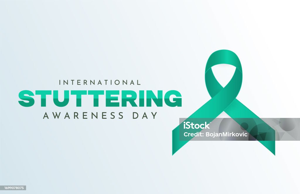 Stutter Ribbon International Stuttering Awareness Day Card Vector Stock Illustration ...