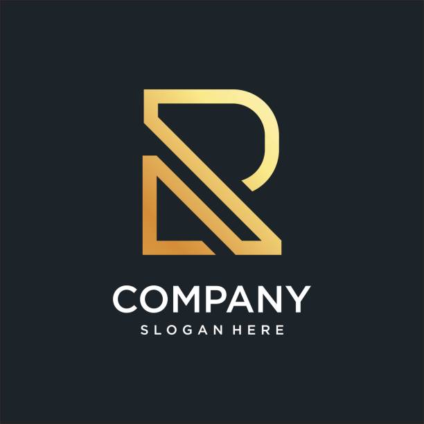 istock R  with golden line art concept type R4, luxury, corporate, expensive, clean, company 1699086683