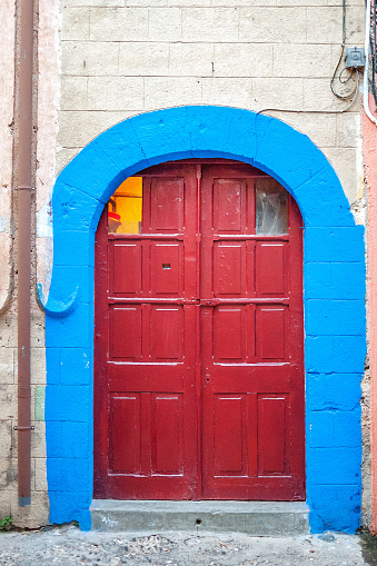 Another door in a small town street - Ialysos, Rhodes, Greece