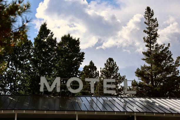 istock Block letters make up the rooftop motel sign 1699181415