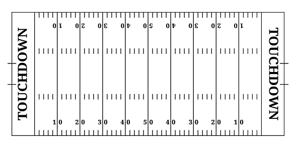 American football field white, top view