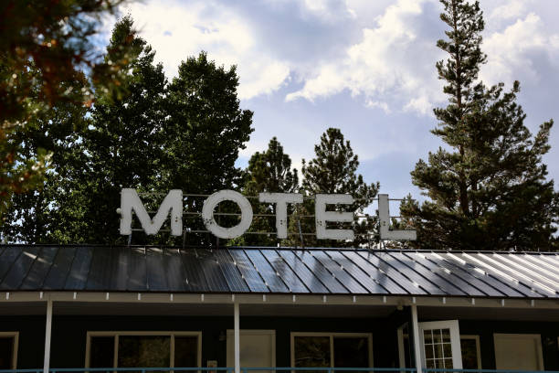 istock Block letters make up the rooftop motel sign 1699181952