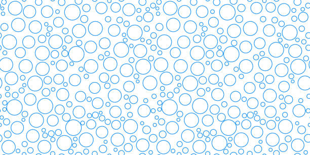 illustrazioni stock, clip art, cartoni animati e icone di tendenza di bubbles soda modello senza cuciture. struttura dell'acqua blu arbonata - bubble bubble wand soda water