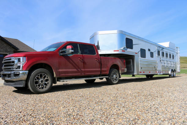 istock Living Quarters Horse Trailer and Pickup 1699191241