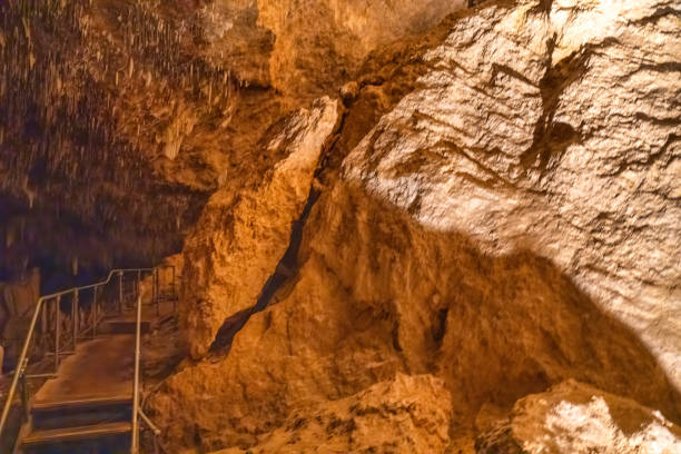 Lake Cave interior with stalactites and stalacmites, South Western Australia.