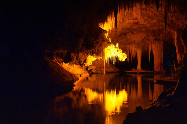 Lake Cave interior with stalactites and stalacmites, South Western Australia.