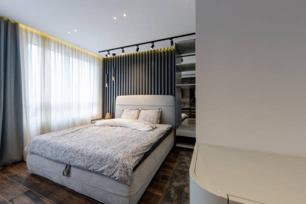 istock Interior of a modern master bed bedroom 1699326337