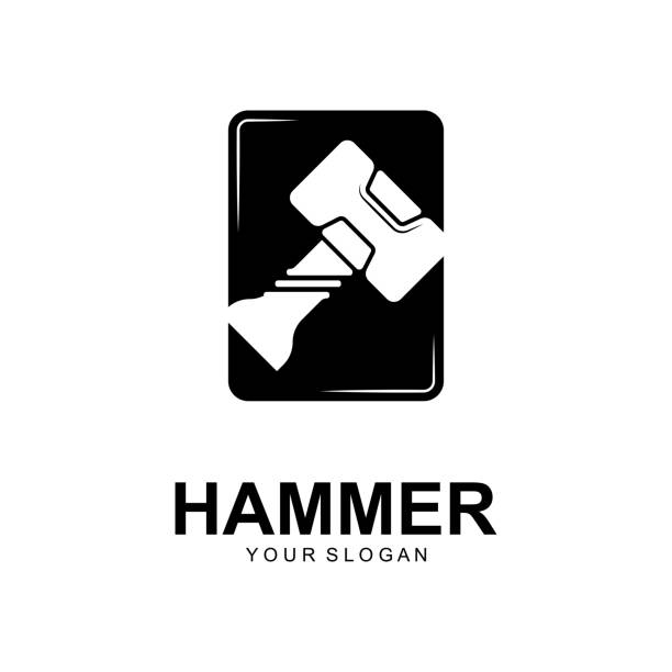 illustrazioni stock, clip art, cartoni animati e icone di tendenza di simbolo del martello icona vettoriale illustrazione disegno - thunderstorm hammer scandinavian culture god