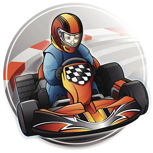 Vector illustration of Kart Racing