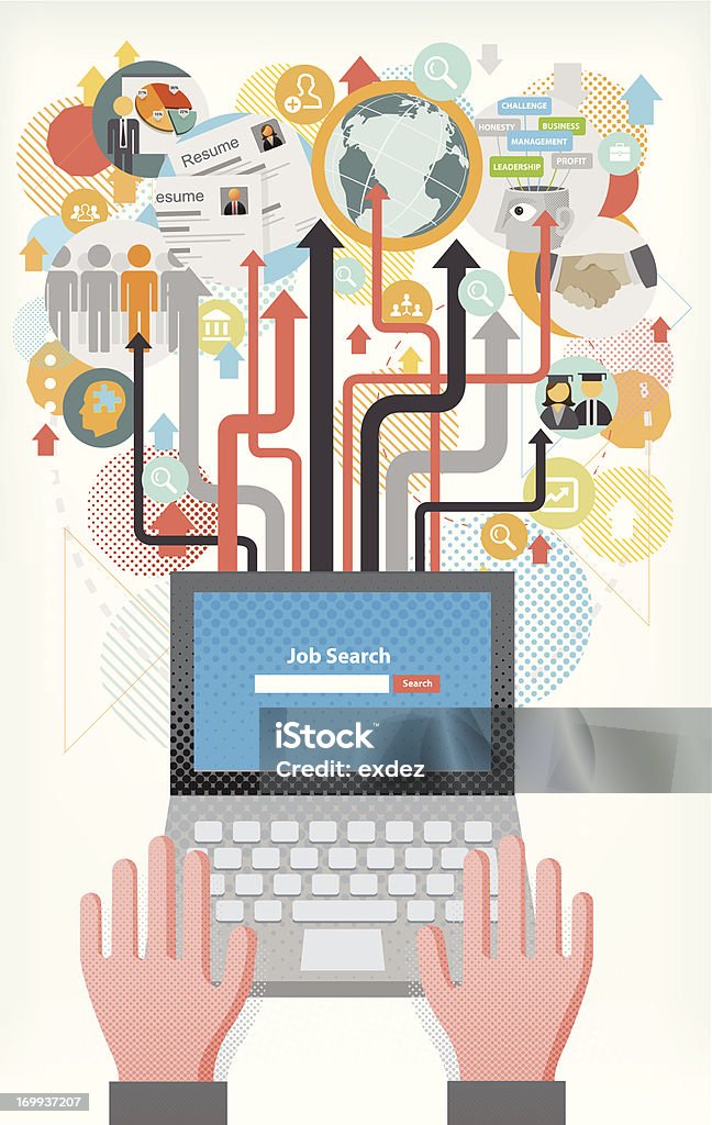 Computer Images Job Search Job Search By Internet Stock Illustration - Download Image Now - Job ...