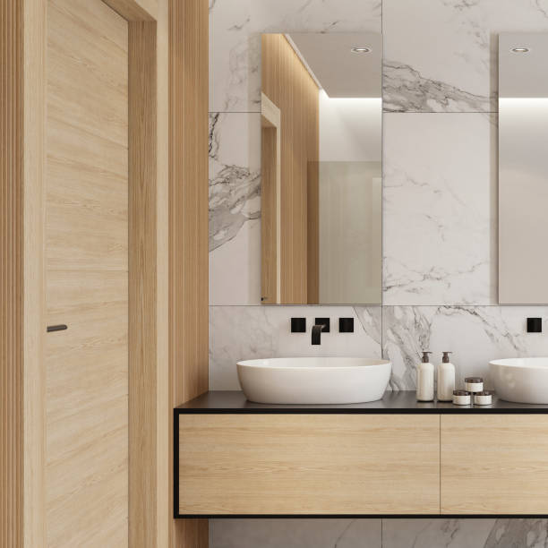 istock Modern luxury and minimalist white scandinavian bathroom 1699372769