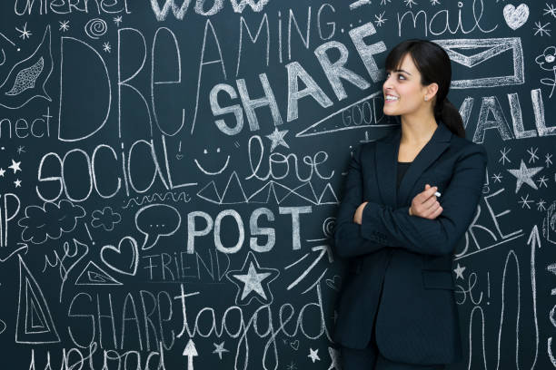 istock Businesswoman and social networks 169937638