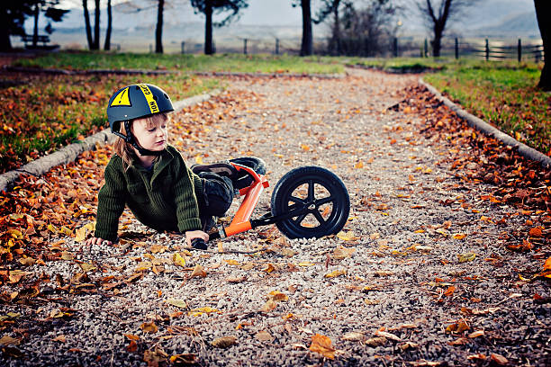 Bicycle accident stock photo