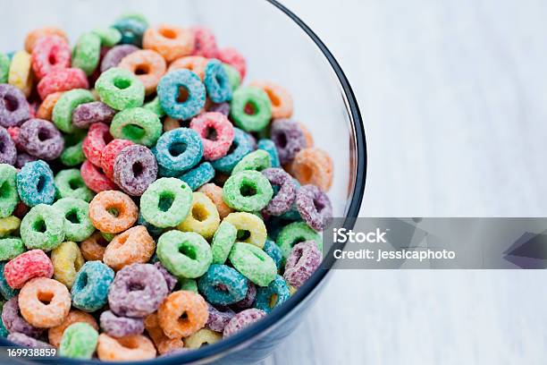 Fruity Cereal Close Up Stock Photo - Download Image Now - Breakfast Cereal, Sugar - Food, Child