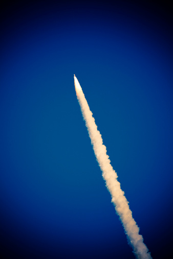 Long exposure image of the Starlink 5-1 launch from Space Launch Complex 40 (SLC-40) at the Cape Canaveral Space Force Station in Florida on December 28, 2022.