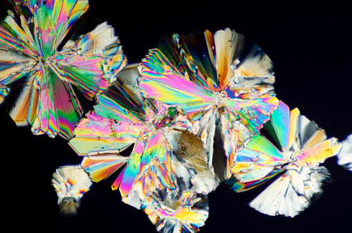 Cristales de azúcar en patrón abstracto micrografía photo