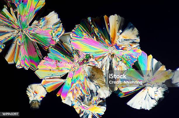 Sugar Crystals Micrograph In Abstract Pattern Stock Photo - Download Image Now - Crystal, Refraction, Sugar - Food