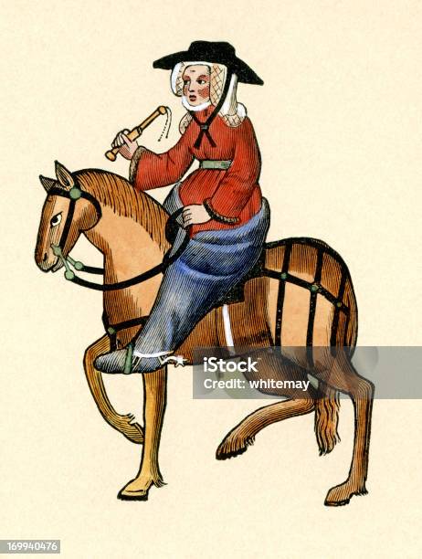 Canterbury Tales The Wife Of Bath Stock Illustration - Download Image Now - Wife of Bath, Canterbury - England, Geoffrey Chaucer