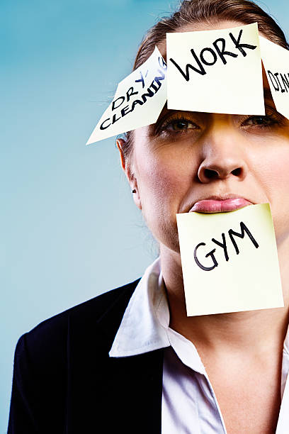 istock Pouting woman covered in reminder adhesive notes has had enough 169940650