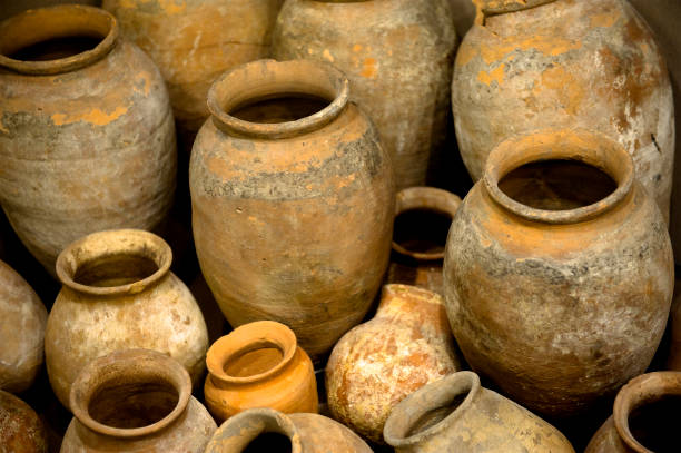 istock Collection of ancient urns and jugs - amphorae 169940876