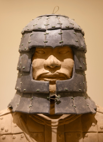 Stone helmet of a terracotta warrior from  Xian.