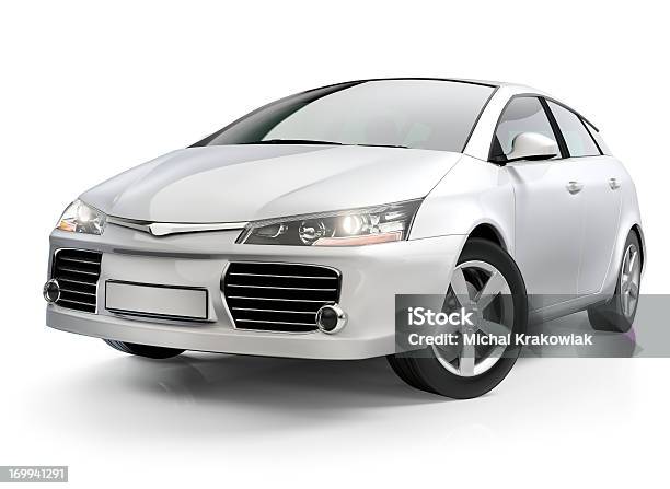 Biały Samochód Kompaktowy - zdjęcia stockowe i więcej obrazów Samochód - Samochód, Neutralne tło, Białe tło