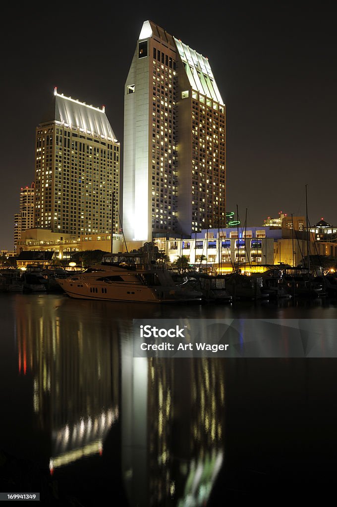 San Diego Bay bei Nacht - Lizenzfrei Außenaufnahme von Gebäuden Stock-Foto