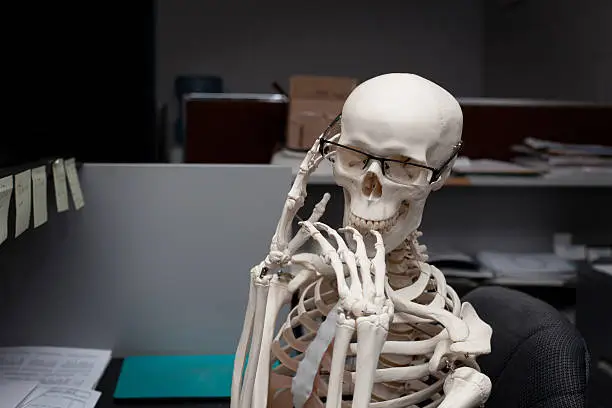 Photo of Thinking Skeleton at Work