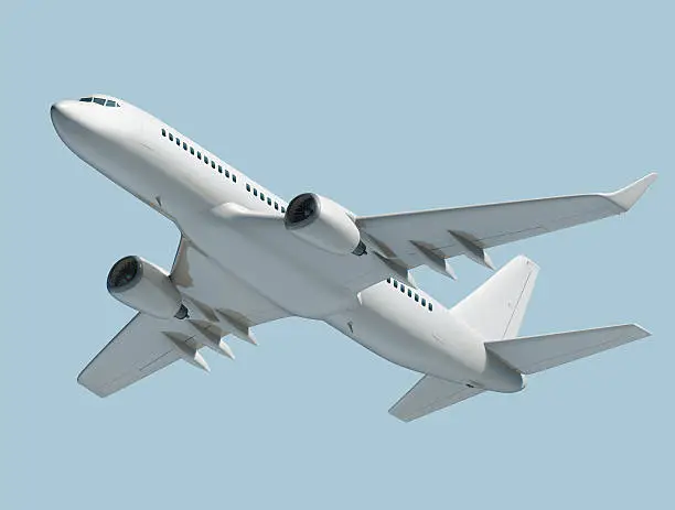 Modern mid-sized passenger airplane.