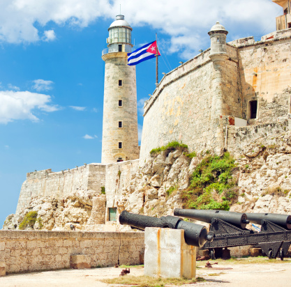 Morro Castle, Lighthouse and Cuban flag