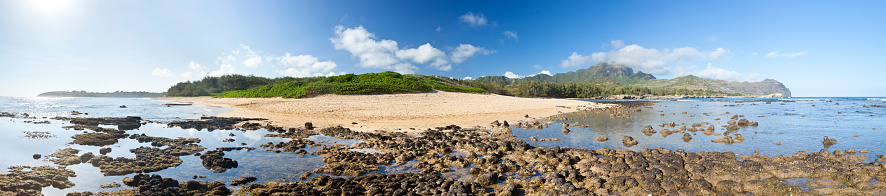 Panorama at Mahaulepu Beach in Kauai, Hawaii.http://www.michael-utech.de/files/Lightbox_Kauai.jpg