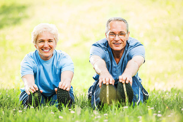 istock Beautiful mature couple exercising. 169941952