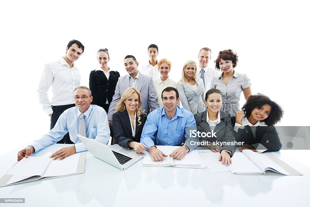 Sucesso a diversidade de pessoas em uma reunião. - Foto de stock de Fundo Branco royalty-free