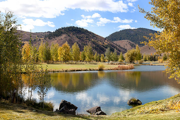 Sun Valley resort, Idaho Sun Valley resort in fall, Idaho state, USA idaho photos stock pictures, royalty-free photos & images