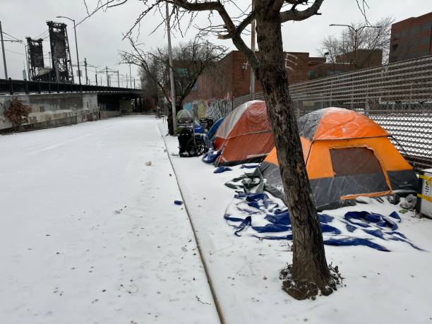 istock Homeless tents in winter 1699464665