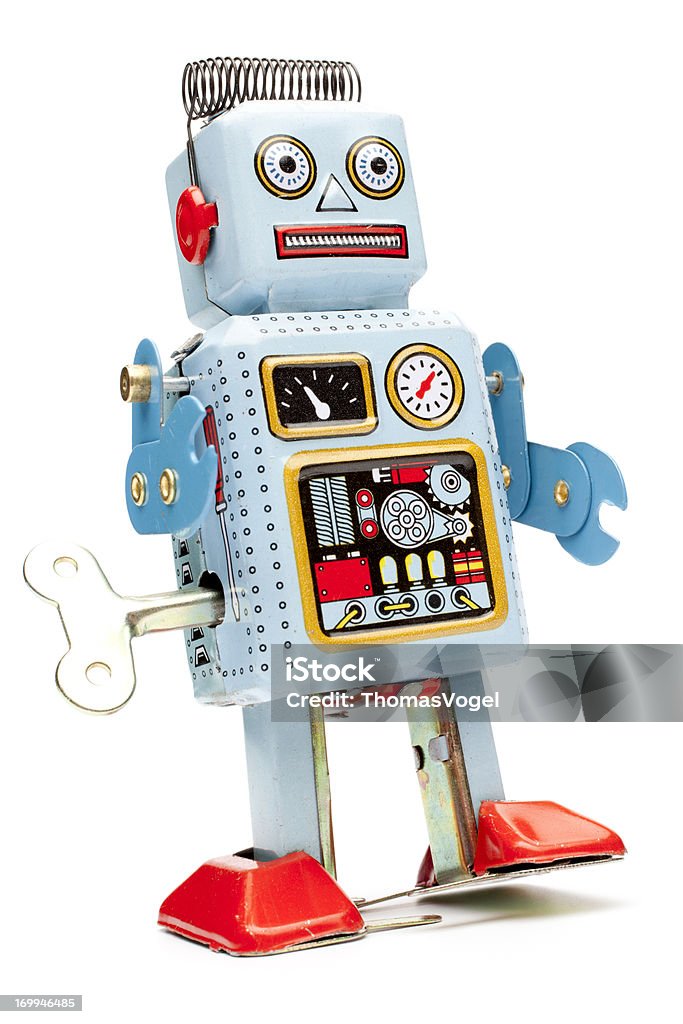 Estaño robots de juguete Retro - Foto de stock de Robot libre de derechos