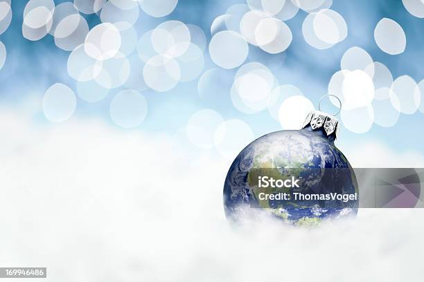 Earth Christmas Decoration Snowflake Snow Ornament Winter Holiday Stock Photo - Download Image Now
