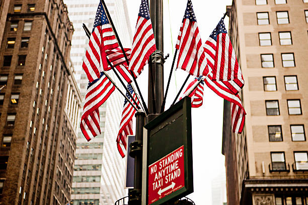 American Flags on New York Street
